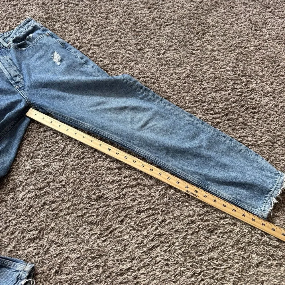 Free People We The Free Fast Times High Rise Mom Jeans 28 Distressed Button Fly
